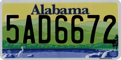 AL license plate 5AD6672