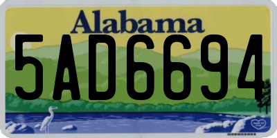 AL license plate 5AD6694