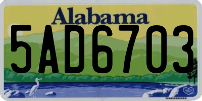 AL license plate 5AD6703