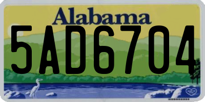 AL license plate 5AD6704