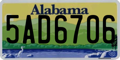 AL license plate 5AD6706