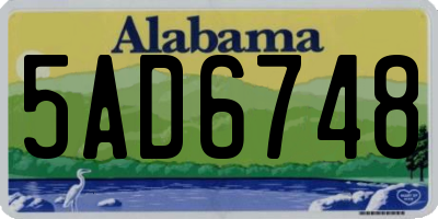 AL license plate 5AD6748
