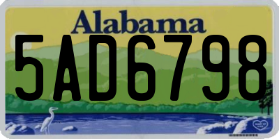 AL license plate 5AD6798