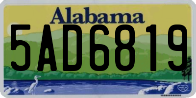 AL license plate 5AD6819