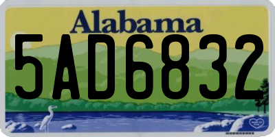 AL license plate 5AD6832