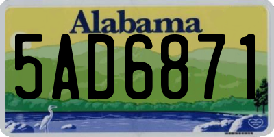 AL license plate 5AD6871