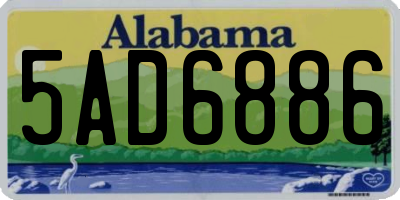 AL license plate 5AD6886