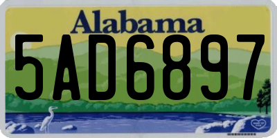 AL license plate 5AD6897