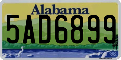 AL license plate 5AD6899