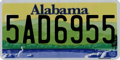 AL license plate 5AD6955