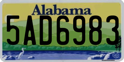 AL license plate 5AD6983
