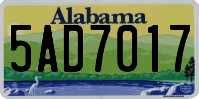 AL license plate 5AD7017