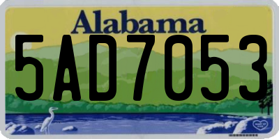 AL license plate 5AD7053