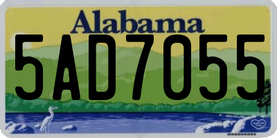 AL license plate 5AD7055