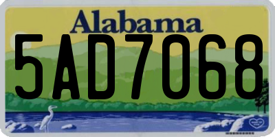 AL license plate 5AD7068
