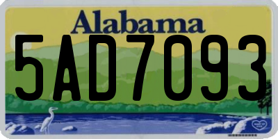 AL license plate 5AD7093
