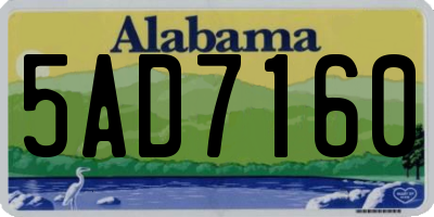 AL license plate 5AD7160