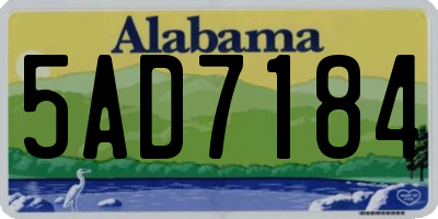 AL license plate 5AD7184