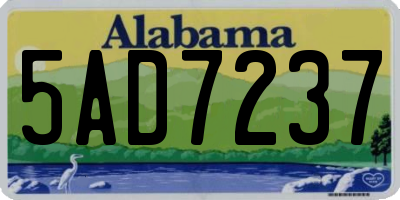 AL license plate 5AD7237