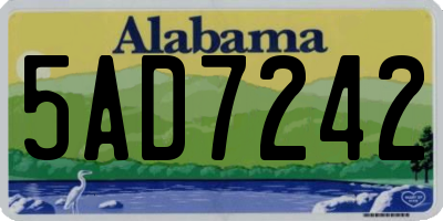 AL license plate 5AD7242