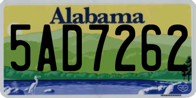 AL license plate 5AD7262