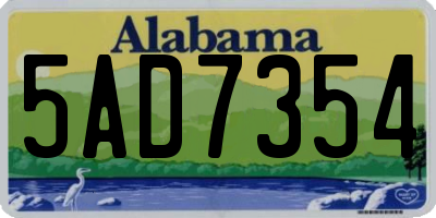 AL license plate 5AD7354
