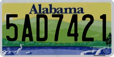 AL license plate 5AD7421