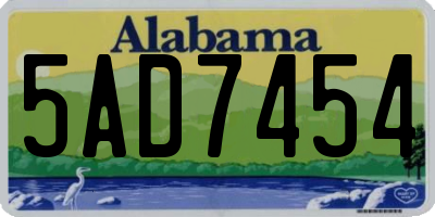 AL license plate 5AD7454