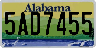 AL license plate 5AD7455