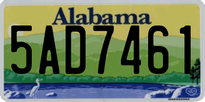 AL license plate 5AD7461