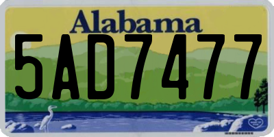 AL license plate 5AD7477