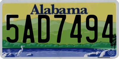 AL license plate 5AD7494