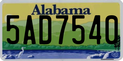 AL license plate 5AD7540