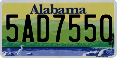 AL license plate 5AD7550