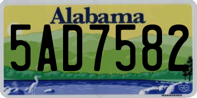 AL license plate 5AD7582