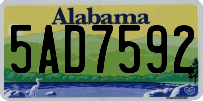 AL license plate 5AD7592