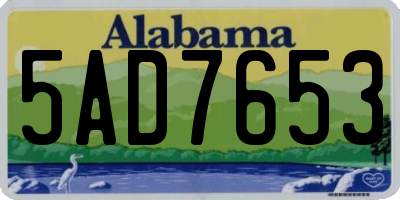 AL license plate 5AD7653