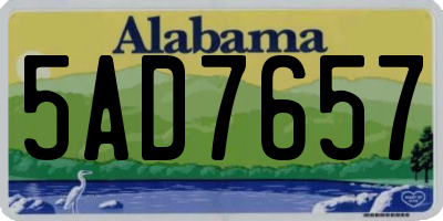 AL license plate 5AD7657