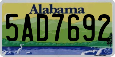 AL license plate 5AD7692