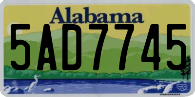 AL license plate 5AD7745