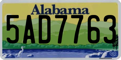 AL license plate 5AD7763