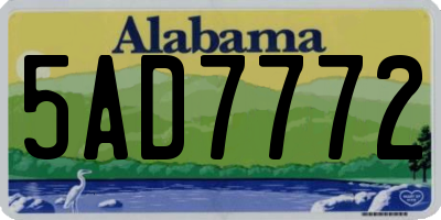 AL license plate 5AD7772