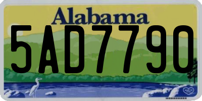 AL license plate 5AD7790