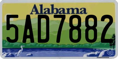 AL license plate 5AD7882