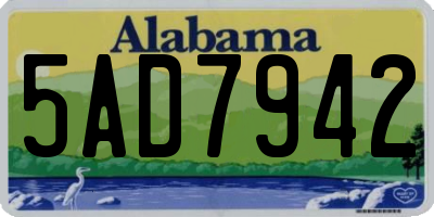 AL license plate 5AD7942