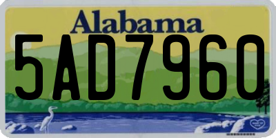 AL license plate 5AD7960