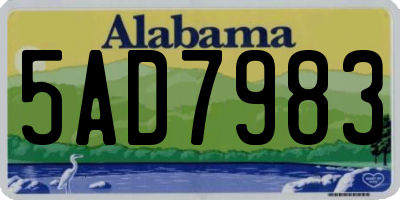 AL license plate 5AD7983