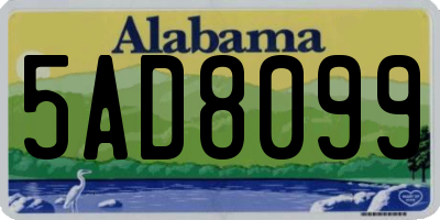 AL license plate 5AD8099