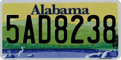 AL license plate 5AD8238