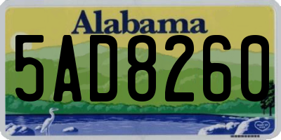 AL license plate 5AD8260